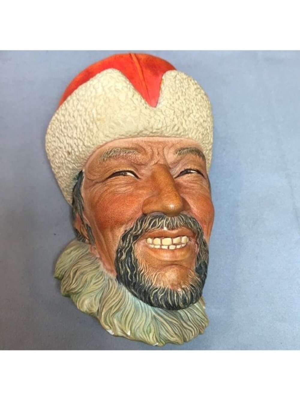 Vintage Bossons Wall Head Chalkware Himalayan Man Sculpture